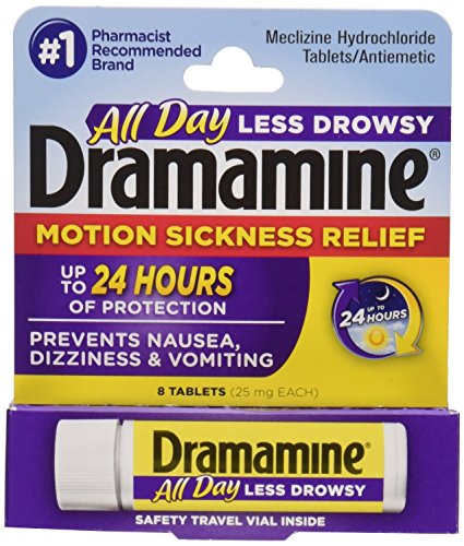 Pepcid Dramamine Less Drowsy Formula Motion Sickness Relief Tablets, 8 Count