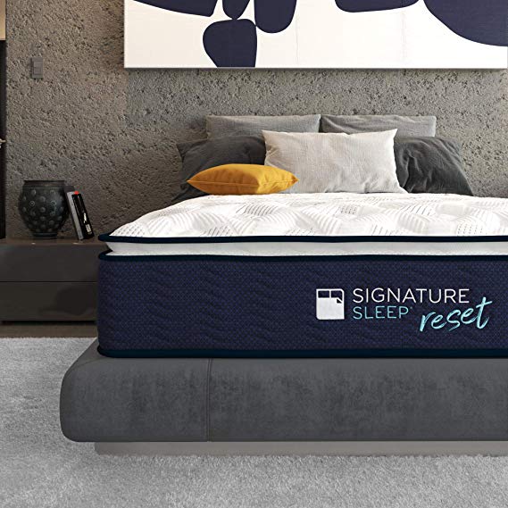 Signature Sleep Reset 12" Nanobionic Pillow Top Hybrid Mattress, Full