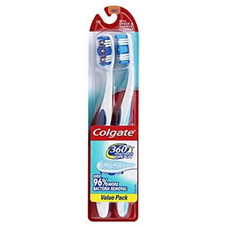 Colgate 360 Degree Adult Full Head, Soft, Twin Pack Toothbrush