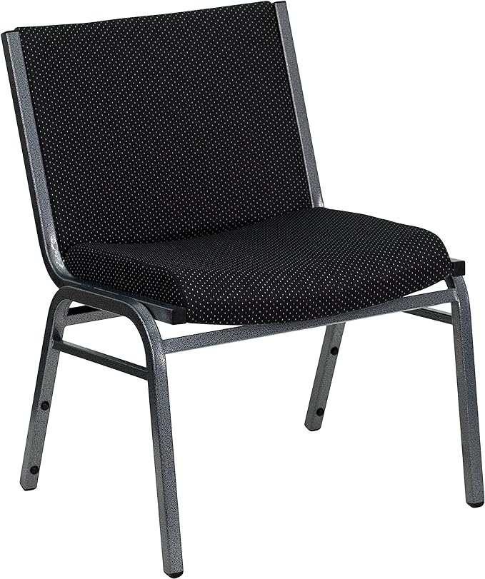 Flash Furniture HERCULES Series 1000 Lb. Capacity Big and Tall Ebytra Wide Black Fabric Stack Chair