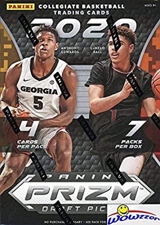 2020/21 Panini PRIZM Draft Picks NBA Basketball EXCLUSIVE Factory Sealed Retail Box with 7 PARALLELS! Look for Rookies & Autos of LaMelo Ball, Anthony Edwards, James Wiseman & Many More! WOWZZER!