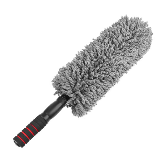 Car Duster Sunsbell Microfiber Car Interior/ Exterior Detail Duster Auto Brush Bonus A Washcloth - Long Extendable Handle