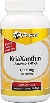 Vitacost KriaXanthin Antarctic Krill Oil with Natural Astaxanthin -- 1000 mg per serving - 300 Softgels