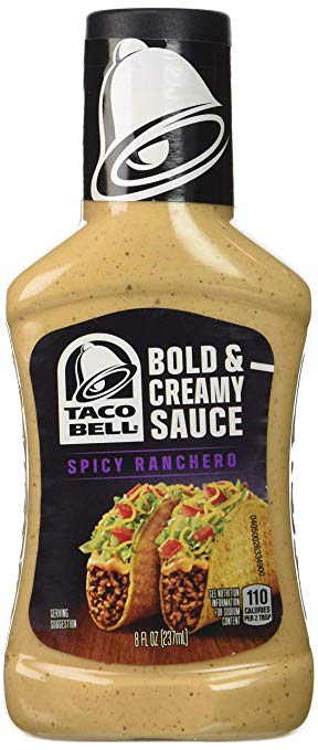 Taco Bell Bold & Creamy, Spicy Ranchero Sauce, 8 Oz bottle