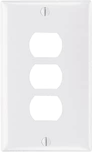 Legrand Pass & Seymour K3W Plastic Despard Opening Wall Plate, 1 Gang, Three Horizontal Opening, Includes Mounting Straps, White (1 Count)