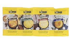 Lodge Cast Iron Skillet Cornbread – Pair with Cast Iron Skillet, Wedge Pan, Cornstick Pan or Muffin Pan, Quality Ingredients, (4 Pack) – Variety Pack