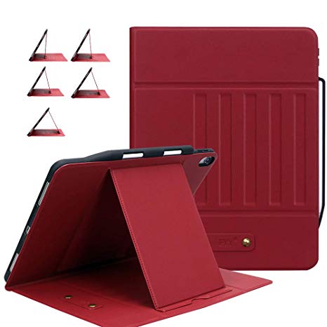 FYY Case for iPad Pro 12.9 (2018), Luxury Microfiber Leather Protector Cover [Support Apple Pencil Charging] with Auto Wake/Sleep Strong Magnetic Stand Folio Case for iPad Pro 12.9 (2018) Wine Red