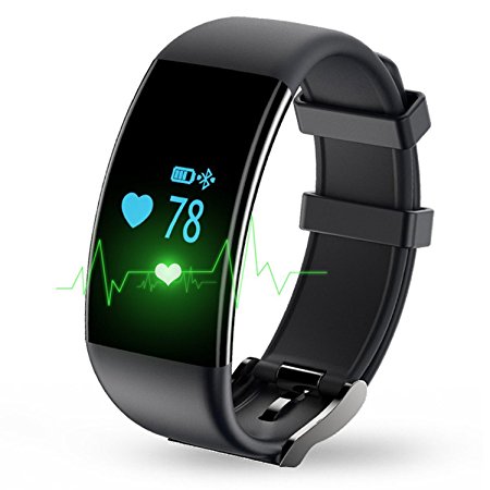 Sport Fitness Tracker Watch Smartband Nasion.V Exercise Watch Wristband Heart Rate Monitor IP68 Waterproof Smart Bracelet with Multi-Functions Activity Tracker for IOS and Android Smartphone-Black