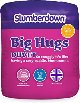 Slumberdown Big Hugs Smart Stitch Threadless Seam 13.5 Tog Duvet, Microfibre, Double