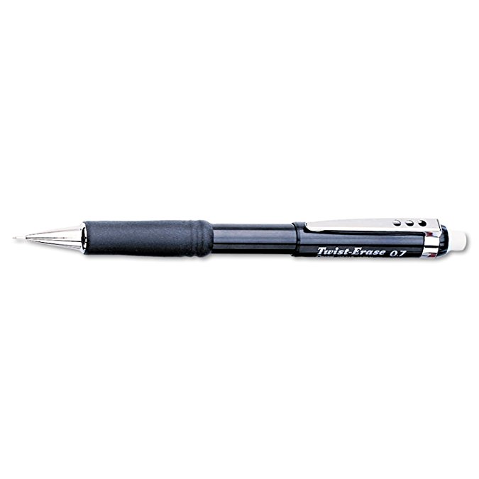 Pentel Twist-Erase III Automatic Pencil, 0.7 mm, Black