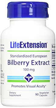 Life Extension Bilberry Extract Vegetarian Capsules, 90 Count