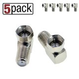 Mediabridge F-Type Right Angle Adapter - 90 Female to Male Connector - 5 Pack - Part CONN-F81-RA-5PK