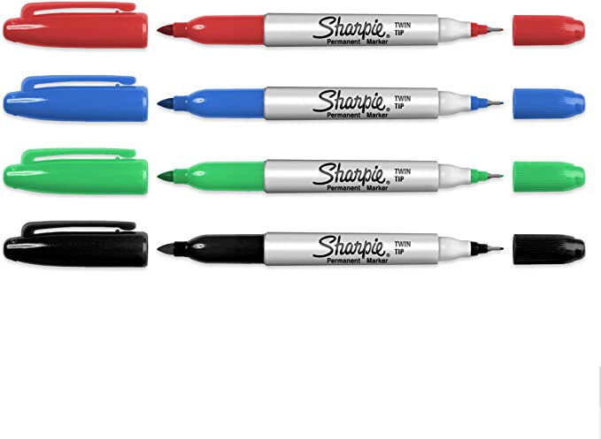 Sharpie Twin Tip Permanent Marker - Bullet and Fine Point - Assorted Pack of 4