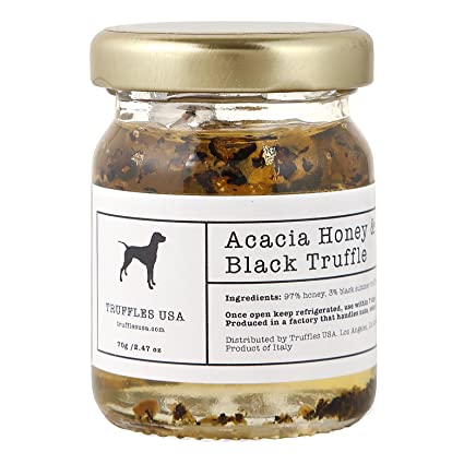 TRUFFLES USA Acacia Truffle Honey 2.47oz 70g- Imported from Italy - Specialty Truffle Jar - Vegetarian - Gluten Free
