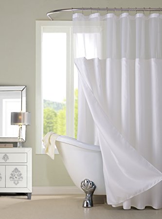 Dainty Home CSCDLWH Waffle Shower Curtain Complete Shower Curtain,White