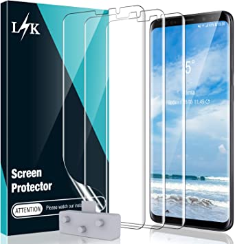 LϟK 3 Pack Screen Protector Compatible for Samsung Galaxy S9, Flexible TPU Film, Full Coverage, Case Friendly, Locate Tool Precise Alignment - Gray