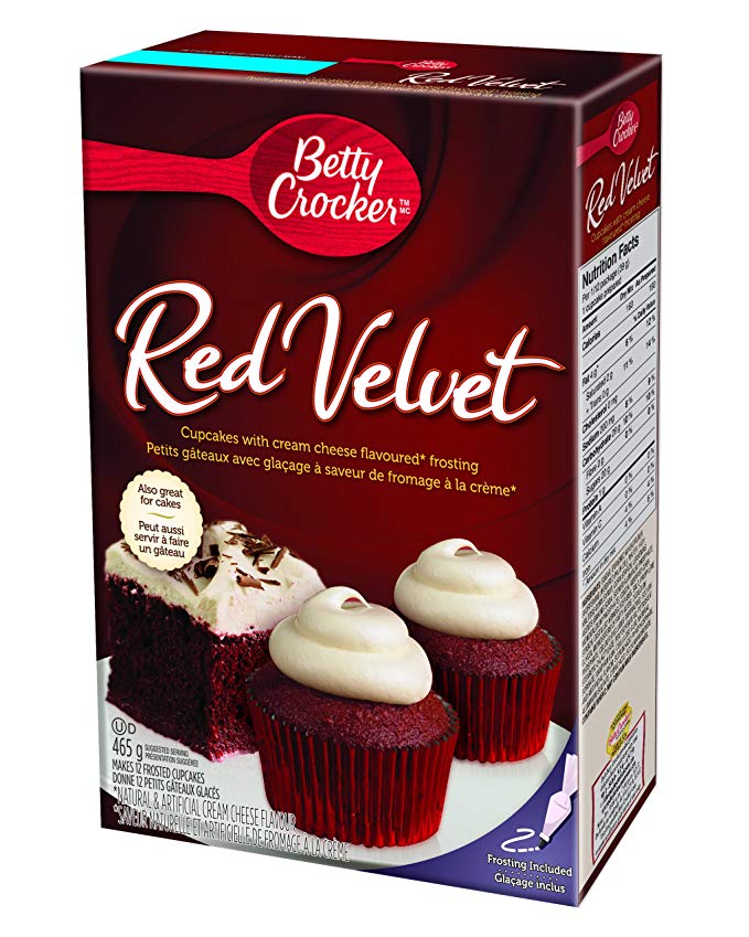 Betty Crocker Cupcake Mix Red Velvet with Cream Cheese Frosting 465 Gram