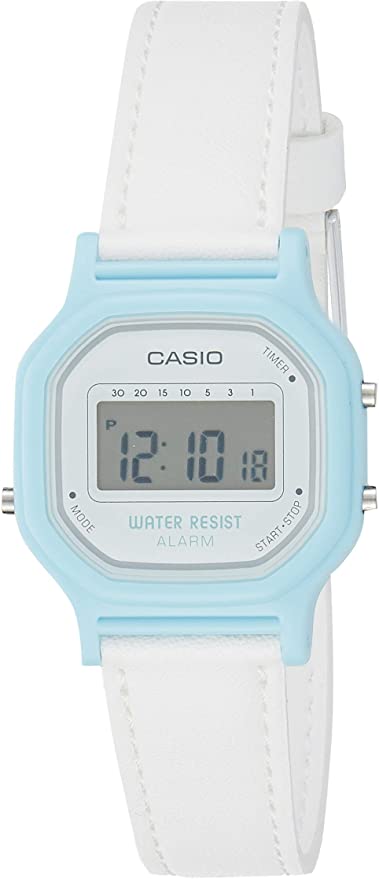 Casio LA-11WL-2A Original New Girls Blue Digital Leather Band Watch Alarm LA-11