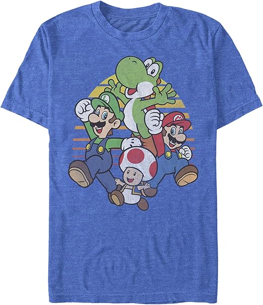 Nintendo Mens Mario and Friends Circle Retro T-Shirt