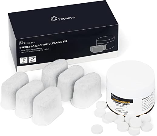 possiave Espresso Machine Cleaning Tablets and Filters for Breville Espresso Machines (40 Tablets   6 Filters) - 1.5 Gram Cleaning Tablets & Replacement Water Filter - Espresso Cleaner Accessories