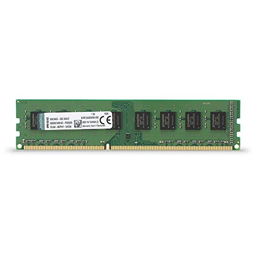 Kingston Technology ValueRAM 8GB 1333MHz DDR3 Non-ECC CL9 DIMM STD Height 30mm Desktop Memory 8 (PC3 10600) KVR1333D3N9H/8G