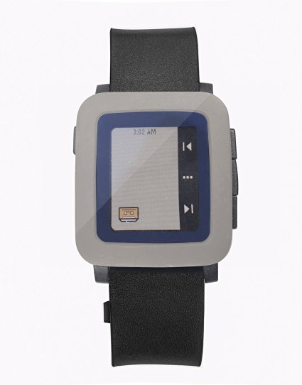 Yutaoz Replacement Leather Band Specially for Pebble TIME (black)