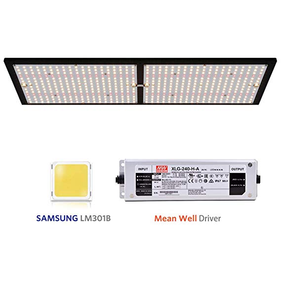 CrxSunny 240W 3500K Mix 660nm LM301B Board LED Grow Light with Samsung Chips LM301B & Dimmable MeanWell Driver Full Spectrum Growing Lamp for Indoor Veg and Flower Plants Lights