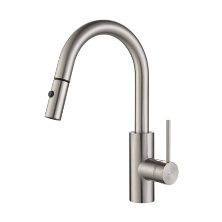 Kraus KPF-2620SS Modern Mateo Single Lever Pull Down Kitchen Faucet Stainless Steel