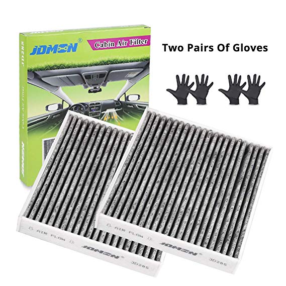 JDMON JD285 Cabin Air Filter Replacement for Toyota/Lexus/Subaru/Scion/RAV4 Included Premium Activated Carbon with A Pair of Gloves (2 Pack)