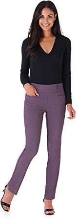 Rekucci Women's Ease Into Comfort Everyday Chic Straight Pant w/Tummy Control