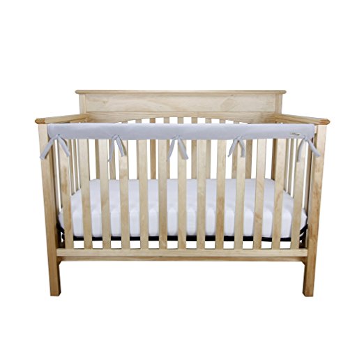 Trend Lab CribWrap Fleece Rail Cover for Long Rail, Gray, Narrow for Crib Rails Measuring up to 8" Around!