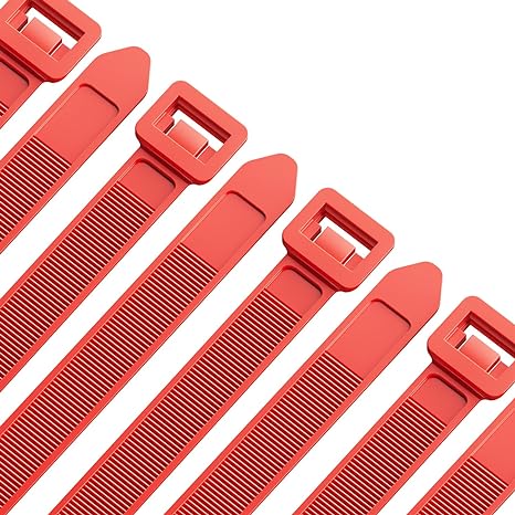 Oksdown 100 Pack 12 inch Red Heavy Duty Zip Ties Thick Cable Ties with 120 lbs Tensile Strength Large Plastic Wire Ties