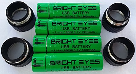 Bright Eyes AAA Battery Holder Replacement - Rechargeable Flashlight Batteries With USB Head - For Bike Lights, Basic Handheld Flashlights - Stop Wasting And Start Saving Money - 18650, 3.7v