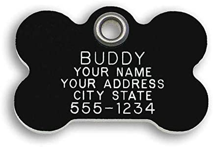 LuckyPet Pet ID Tag - Bone - Custom Engraved Dog & cat Tags. Pet Safety tag has Reflective Coating and is Available in Plastic, Stainless Steel and Brass.