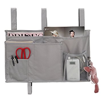 SamiTime Hanging Bedside Storage Caddy Organizer Bag for Bunk and Hospital Beds, Dorm Rooms Bed Rails with 8 pockets