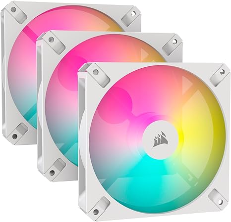 CORSAIR iCUE AR120 RGB Digital 120mm ARGB-Compatible Fans - Triple Fan Kit - White