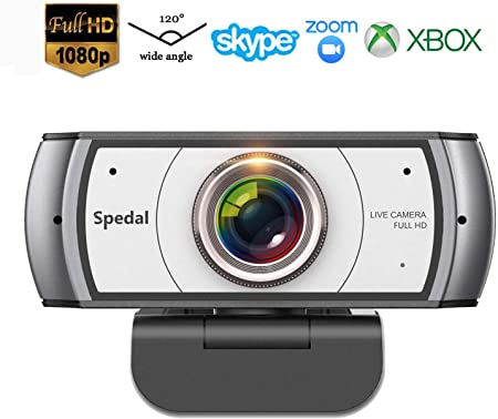 1080P Webcam with Microphone,120 Degree Large View USB Computer Camera USB Webcam Laptop for Streaming Gaming Conferencing Compatible with OBS Xbox Skype Facebook YouTube Xsplit Mac OS Windows 7/8/10