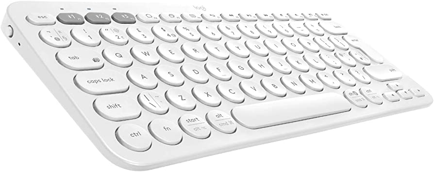 Logitech K380 Multi-Device Bluetooth Wireless Keyboard with Easy-Switch for up to 3 Devices, Slim, 2 Year Battery – PC, Laptop, Windows, Mac, Chrome OS, Android, iPad OS, Apple TV - Off White