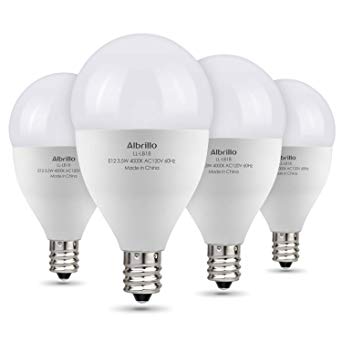 Albrillo E12 LED Bulb, Candelabra Bulbs 40 Watt Equivalent, Nature White 4000K LED Chandelier Bulbs, Candelabra Base, Non-Dimmable LED Lamp, 4 Pack