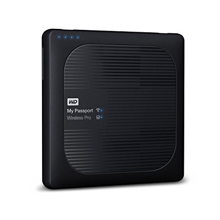 WD 4TB My Passport Wireless Pro Portable external Hard Drive - WiFi USB 3.0 - WDBSMT0040BBK-NESN