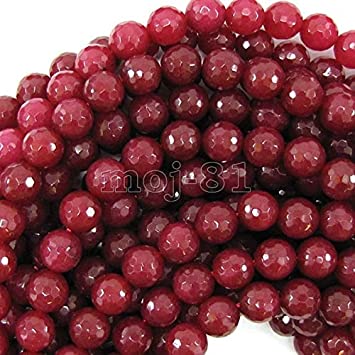 FidgetFidget 4/6/8/10mm Natural Faceted Brazil Red Ruby Gemstone Round Loose Beads 15" AAA 6mm