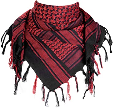 FREE SOLDIER 100% Cotton Scarf Military Shemagh Tactical Desert Keffiyeh Head Neck Scarf Arab Wrap with Tassel 43x43 inches