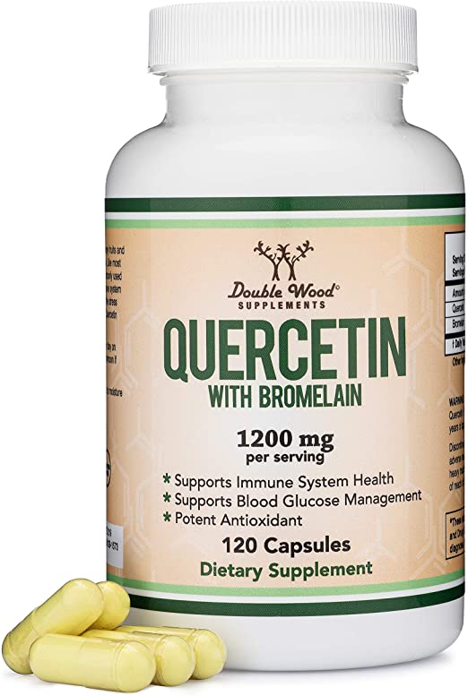 Quercetin 1000mg with Bromelain 200mg, 120 Capsules - 2 Month Supply (Powerful AMPK Metabolic Activator) Comprehensive Immune System Support by Double Wood Supplements