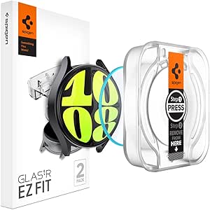 Spigen Tempered Glass Screen Protector [GlasTR EZ FIT] designed for Galaxy Watch 7 (44mm) - 2pack