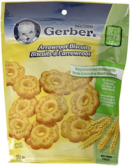 Gerber Arrowroot Biscuits Toddler Snacks, 155-Gram