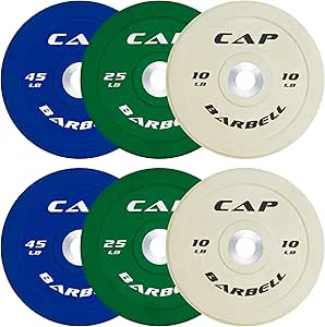 CAP Barbell 2-Inch Olympic Bumper Plate Weight Set | 100-370 lbs | Multiple Options