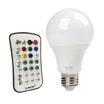 Sendida LED Light Color Changing - 12W LED RGB Bulb, Dimmable with Wireless Remote Control, Adjustable Colors and Brightness with E27 Base