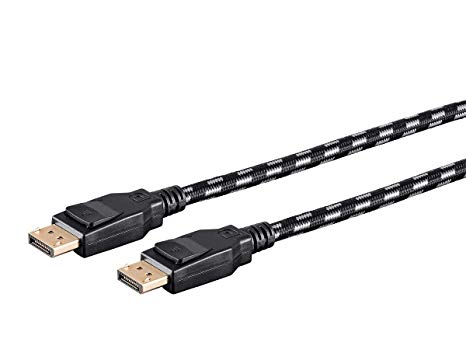 Monoprice Braided DisplayPort 1.4 Cable - 1.5 Feet - Gray, 8K Capable, Display Stream Compression Support