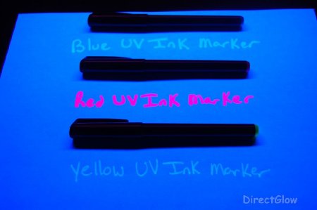Set of 3 Invisible UV Blacklight Ink Marker Blue Red Yellow
