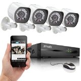 Zmodo ZP-KE1H04-S NVR sPoE Security System with 4 HD 720P Indoor Outdoor Night Vision IP Cameras White